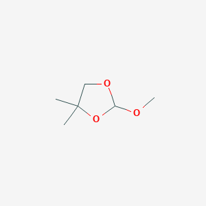molecular formula C6H12O3 B14576854 2-Methoxy-4,4-dimethyl-1,3-dioxolane CAS No. 61561-99-7