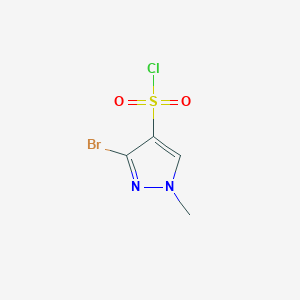 molecular formula C4H4BrClN2O2S B1457686 3-bromo-1-methyl-1H-pyrazole-4-sulfonyl chloride CAS No. 1378866-77-3