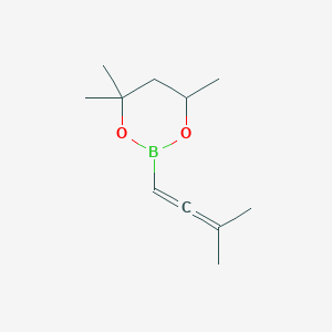molecular formula C11H19BO2 B14576940 4,4,6-Trimethyl-2-(3-methylbuta-1,2-dien-1-yl)-1,3,2-dioxaborinane CAS No. 61357-31-1