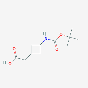 molecular formula C11H19NO4 B1457695 2-(反式-3-((叔丁氧羰基)氨基)环丁基)乙酸 CAS No. 1434142-05-8