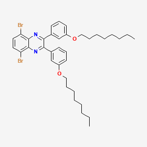 molecular formula C36H44Br2N2O2 B1457698 2,3-Bis[3-(octyloxy)phenyl]-5,8-dibromoquinoxaline CAS No. 565228-31-1