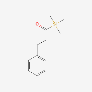 molecular formula C12H18OSi B14576993 Silane, trimethyl(1-oxo-3-phenylpropyl)- CAS No. 61157-31-1