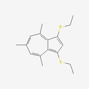 molecular formula C17H22S2 B14577012 Azulene, 1,3-bis(ethylthio)-4,6,8-trimethyl- CAS No. 61484-64-8