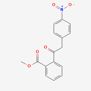 molecular formula C16H13NO5 B14577015 Methyl 2-[(4-nitrophenyl)acetyl]benzoate CAS No. 61653-08-5