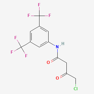 molecular formula C12H8ClF6NO2 B14577039 N-[3,5-Bis(trifluoromethyl)phenyl]-4-chloro-3-oxobutanamide CAS No. 61610-53-5