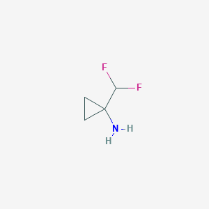 molecular formula C4H7F2N B1457704 1-(Difluoromethyl)cyclopropan-1-amine CAS No. 1314398-34-9