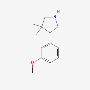 molecular formula C13H19NO B1457705 4-(3-Methoxyphenyl)-3,3-dimethylpyrrolidine CAS No. 1779800-38-2