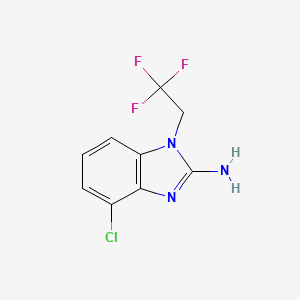 molecular formula C9H7ClF3N3 B1457707 4-chloro-1-(2,2,2-trifluoroethyl)-1H-1,3-benzodiazol-2-amine CAS No. 1565106-77-5