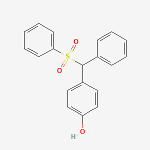 molecular formula C19H16O3S B14577119 Phenol, 4-[phenyl(phenylsulfonyl)methyl]- CAS No. 61563-83-5