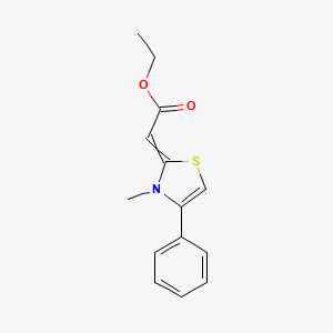 molecular formula C14H15NO2S B14577125 Ethyl (3-methyl-4-phenyl-1,3-thiazol-2(3H)-ylidene)acetate CAS No. 61123-00-0