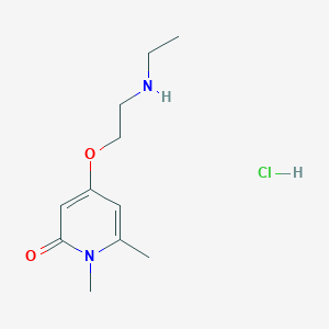 molecular formula C11H19ClN2O2 B1457720 4-(2-(ethylamino)ethoxy)-1,6-dimethylpyridin-2(1H)-one hydrochloride CAS No. 1824050-55-6