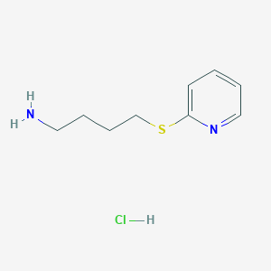 molecular formula C9H15ClN2S B1457721 4-(Pyridin-2-ylthio)butan-1-amine hydrochloride CAS No. 1864074-25-8