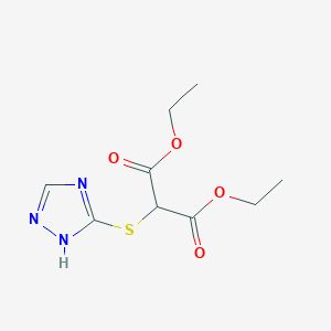 molecular formula C9H13N3O4S B14577242 diethyl 2-(1H-1,2,4-triazol-5-ylsulfanyl)propanedioate CAS No. 61631-36-5