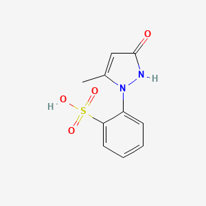 molecular formula C10H10N2O4S B14577263 2-(5-Methyl-3-oxo-2,3-dihydro-1H-pyrazol-1-yl)benzene-1-sulfonic acid CAS No. 61572-62-1