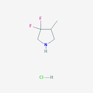 molecular formula C5H10ClF2N B1457733 3,3-Difluoro-4-methylpyrrolidine hydrochloride CAS No. 1780813-63-9