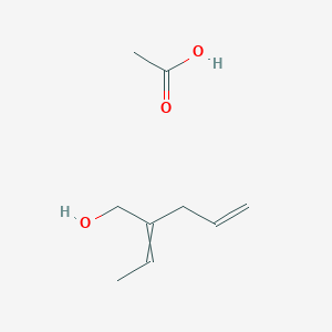 molecular formula C9H16O3 B14577342 Acetic acid;2-ethylidenepent-4-en-1-ol CAS No. 61313-40-4