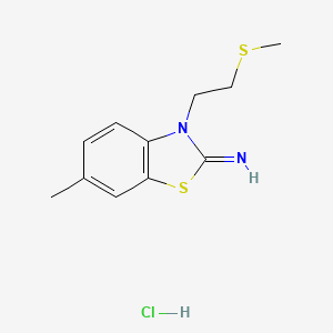 molecular formula C11H15ClN2S2 B1457737 6-methyl-3-(2-(methylthio)ethyl)benzo[d]thiazol-2(3H)-imine hydrochloride CAS No. 2034156-63-1
