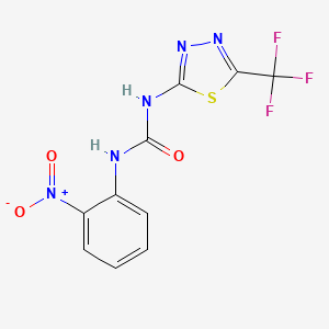 molecular formula C10H6F3N5O3S B14577395 N-(2-Nitrophenyl)-N'-[5-(trifluoromethyl)-1,3,4-thiadiazol-2-yl]urea CAS No. 61516-52-7