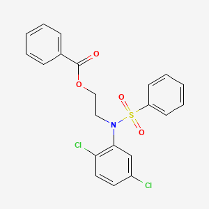 molecular formula C21H17Cl2NO4S B14577452 Benzenesulfonamide, N-[2-(benzoyloxy)ethyl]-N-(2,5-dichlorophenyl)- CAS No. 61294-05-1