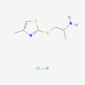 B1457747 1-((4-Methylthiazol-2-yl)thio)propan-2-amine hydrochloride CAS No. 1864054-25-0