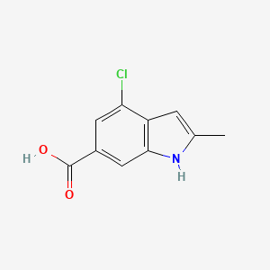 molecular formula C10H8ClNO2 B1457748 4-Chloro-2-methyl-1H-indole-6-carboxylic acid CAS No. 1260383-11-6