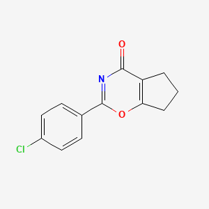 molecular formula C13H10ClNO2 B14577480 Cyclopent[e]-1,3-oxazin-4(5H)-one, 2-(4-chlorophenyl)-6,7-dihydro- CAS No. 61387-16-4