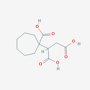 molecular formula C12H18O6 B14577519 2-(1-Carboxycycloheptyl)butanedioic acid CAS No. 61153-92-2