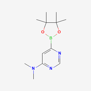 molecular formula C12H20BN3O2 B1457753 N,N-dimethyl-6-(4,4,5,5-tetramethyl-1,3,2-dioxaborolan-2-yl)pyrimidin-4-amine CAS No. 1704065-76-8