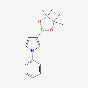 molecular formula C16H20BNO2 B1457758 1-Phenyl-3-(4,4,5,5-tetramethyl-1,3,2-dioxaborolan-2-YL)-1H-pyrrole CAS No. 439813-86-2