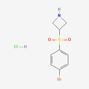 molecular formula C9H11BrClNO2S B1457762 3-[(4-Bromophenyl)sulfonyl]azetidine hydrochloride CAS No. 1864062-30-5