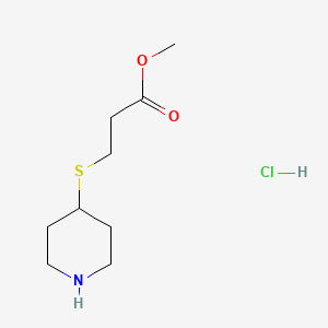 molecular formula C9H18ClNO2S B1457763 Methyl 3-(piperidin-4-ylsulfanyl)propanoate hydrochloride CAS No. 1864016-39-6