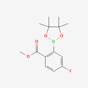 molecular formula C14H18BFO4 B1457767 5-Fluoro-2-(methoxycarbonyl)phenylboronic acid pinacol ester CAS No. 1400976-17-1