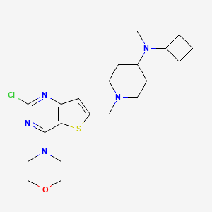 molecular formula C21H30ClN5OS B1457768 1-((2-氯-4-吗啉代噻吩并[3,2-d]嘧啶-6-基)甲基)-N-环丁基-N-甲基哌啶-4-胺 CAS No. 1147423-09-3