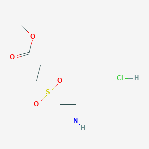 molecular formula C7H14ClNO4S B1457771 Methyl 3-(azetidine-3-sulfonyl)propanoate hydrochloride CAS No. 1823885-29-5