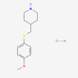 molecular formula C13H20ClNOS B1457772 4-([(4-Methoxyphenyl)sulfanyl]methyl)piperidine hydrochloride CAS No. 1864052-41-4