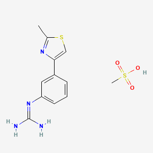 molecular formula C12H16N4O3S2 B1457776 N-[3-(2-methyl-1,3-thiazol-4-yl)phenyl]guanidine methanesulfonate CAS No. 1426290-82-5