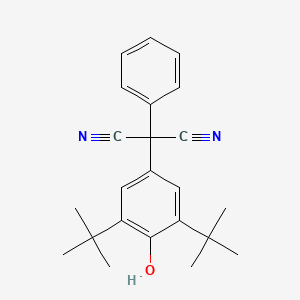 molecular formula C23H26N2O B14577760 Propanedinitrile, [3,5-bis(1,1-dimethylethyl)-4-hydroxyphenyl]phenyl- CAS No. 61365-57-9