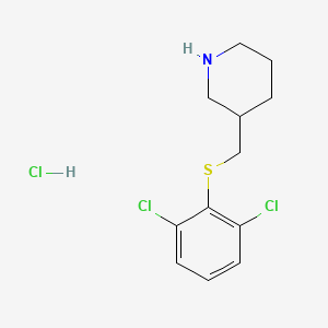 molecular formula C12H16Cl3NS B1457777 3-([(2,6-Dichlorophenyl)sulfanyl]methyl)piperidine hydrochloride CAS No. 1864062-66-7