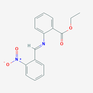 molecular formula C16H14N2O4 B14577816 Ethyl 2-(2-nitro-benzylidene)amino-benzoate CAS No. 61144-89-6
