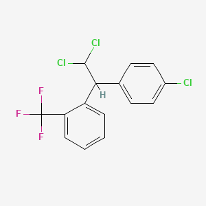 molecular formula C15H10Cl3F3 B14577838 Benzene, 1-[2,2-dichloro-1-(4-chlorophenyl)ethyl]-2-(trifluoromethyl)- CAS No. 61693-90-1