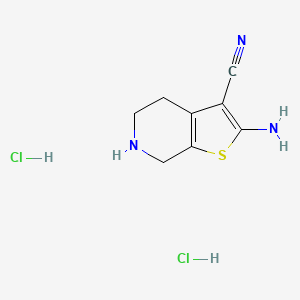 molecular formula C8H11Cl2N3S B1457784 2-Amino-4,5,6,7-tetrahydrothieno[2,3-c]pyridine-3-carbonitrile dihydrochloride CAS No. 2098031-42-4