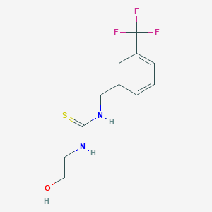 molecular formula C11H13F3N2OS B14577872 N-(2-Hydroxyethyl)-N'-{[3-(trifluoromethyl)phenyl]methyl}thiourea CAS No. 61290-47-9