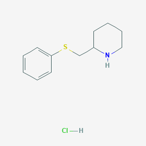 molecular formula C12H18ClNS B1457788 2-[(Phenylsulfanyl)methyl]piperidine hydrochloride CAS No. 1864052-63-0