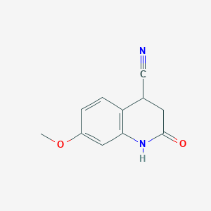 molecular formula C11H10N2O2 B1457790 7-Methoxy-2-oxo-1,2,3,4-tetrahydroquinoline-4-carbonitrile CAS No. 1567360-56-8