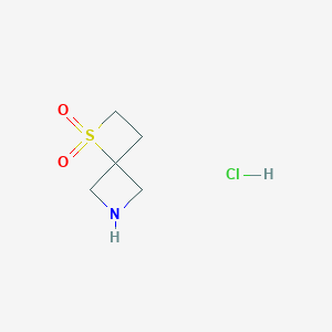 molecular formula C5H10ClNO2S B1457794 1-Thia-6-azaspiro[3.3]heptane 1,1-dioxide hydrochloride CAS No. 1427358-97-1