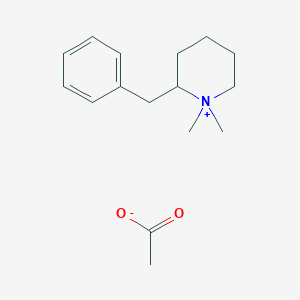 molecular formula C16H25NO2 B14577941 Piperidinium, 1,1-dimethyl-2-(phenylmethyl)-, acetate CAS No. 61308-44-9