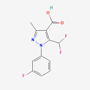 molecular formula C12H9F3N2O2 B1457795 5-(difluoromethyl)-1-(3-fluorophenyl)-3-methyl-1H-pyrazole-4-carboxylic acid CAS No. 1375474-68-2