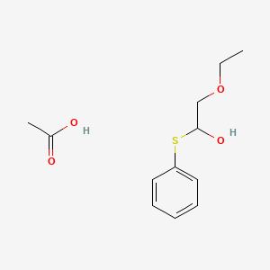 molecular formula C12H18O4S B14577969 Acetic acid--2-ethoxy-1-(phenylsulfanyl)ethan-1-ol (1/1) CAS No. 61174-02-5
