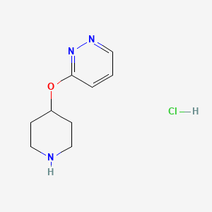 molecular formula C9H14ClN3O B1457798 3-(Piperidin-4-yloxy)pyridazine hydrochloride CAS No. 1426290-32-5