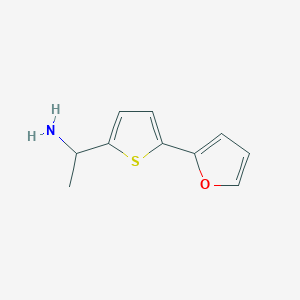 molecular formula C10H11NOS B1457801 1-(5-(Furan-2-yl)thiophen-2-yl)ethan-1-amine CAS No. 1706451-52-6